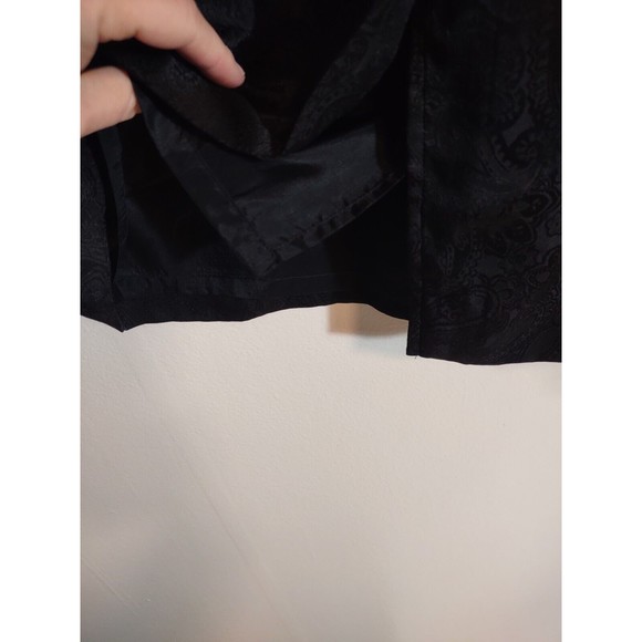 Adrianna Papell Women's 22 Black Paisley Silk Skirt Vintage Lined Art to Wear - Picture 6 of 7